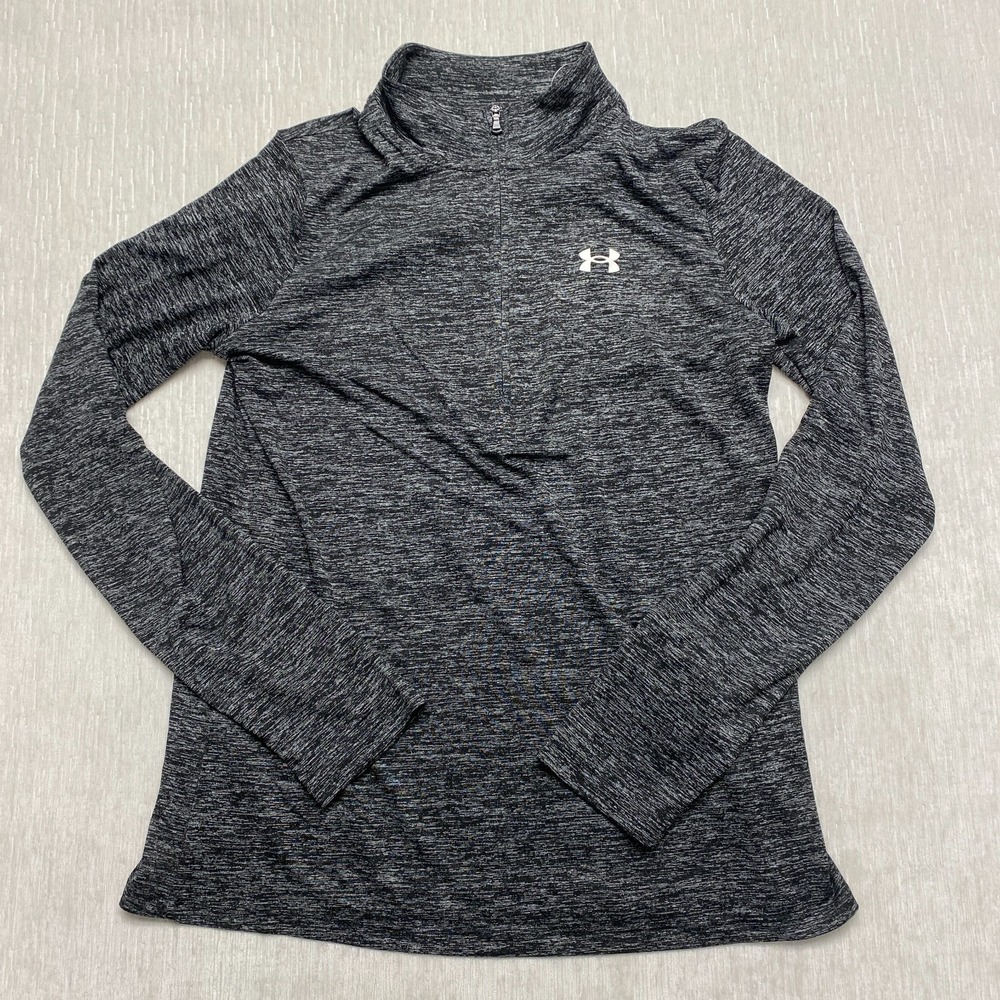 Under Armour Womens XS Heather Gray 1/4 Zip Tech Twist Loose Fit Shirt 1384225